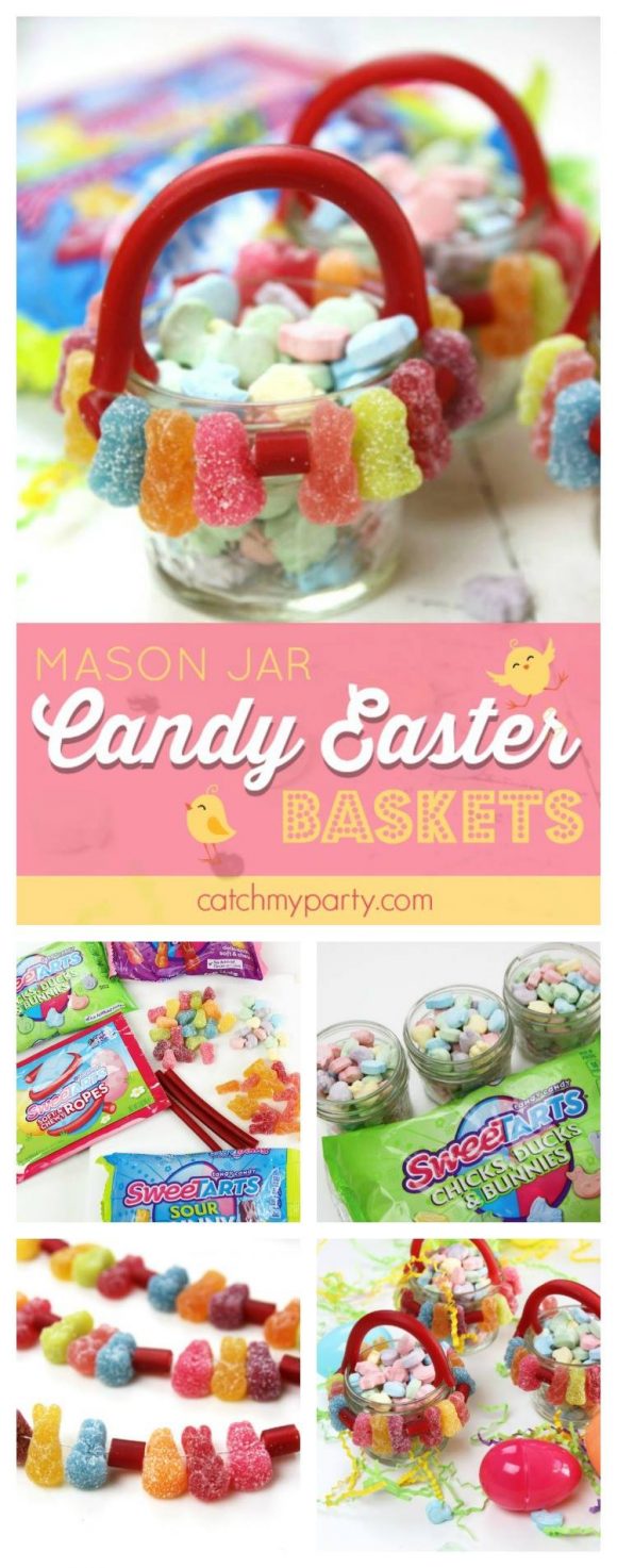 Easter basket mason jars candy decorations