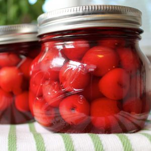 Mason jar canned cherries