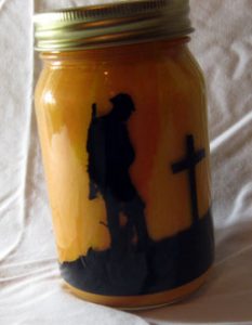 Memorial Day fallen soldier mason jar
