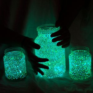 Mason jar glow in the dark firefly galaxy jar