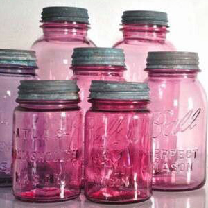 Pink mason jars