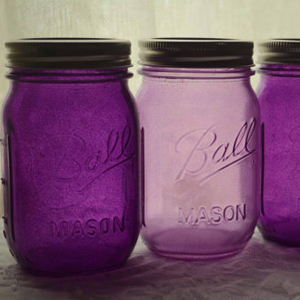 Purple mason jars